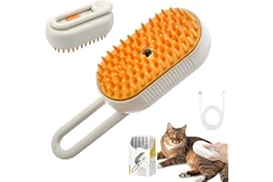 HENGBIRD Szczotka parowa dla kotów i psów, 3 w 1 szczotka parowa dla kotów i psów, szczotka do sierści kota z parownikiem dla psów i kotów eliminuje niepotrzebne, martwe włosy i podszerstek