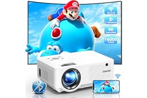 VIGPIL Beamer, 16000 Lumen Beamer 4K Unterstützt, Native 1080P Full HD Mini Beamer Heimkino mit Zoomfunktion, Led Beamer Outdoor Projektor 4K, 5G WiFi Bluetooth Beamer ios kompatibel TV Stick/Laptop/PS5