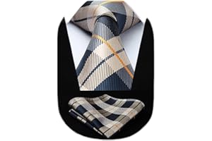 HISDERN Zestaw męskich krawatów, ekstra długi, kwiatowy krawat i poszetka, elegancki klasyczny jedwabny krawat ślubny, chusteczka higieniczna dla mężczyzn