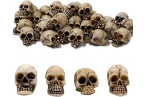 GYTFOG 20Pcs Mini Plastic Skull Heads, Skeleton Skull Decorations, Halloween Decorations, Realistic Skull Decor for Terrarium, Fish Tank, Party Decor, Home Ornaments and Photo Props