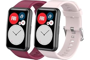 MIJOBS 2-częściowy pasek kompatybilny z HUAWEI WATCH FIT wielokolorowy silikonowy pasek zamienny, wodoodporny i oddychający, pasek odpowiedni do Huawei Watch Fit
