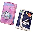 PARTEET Unicorn & Space Trifold Silicon Cartoon Wallet for Kids/Slim Front Pocket Wallet Velcro Closer I Birthday Party Return Gifts for Kids (Pack of 2)