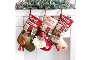 YULOONG Große Weihnachtsstrümpfe Weihnachtsmann Schneemann Hirsch Set Weihnachtsgeschenktüten Weihnachtsfeier Urlaub Home Dekoration Kamin Ornamente B