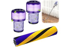 LOMHYVE V12 Filter für Dyson,Ersatzbürste für Dyson V12 Detect Slim Series Staubsauger,Zubehör für Dyson Staubsauger Mit 1 Stück Ersatzbürste und 2 Stück Ersatzfilter