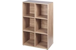 URBNLIVING 6 Cube Oak effect Modular Wooden Bookcase Shelving Display Shelf Storage Unit
