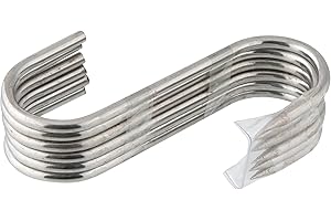 FMprofessional Fleischerhaken, hochwertige Räucherhaken für den Metzger, Lebensmittelhaken mit spitzem Ende zum Aufhängen des Fleischguts - spülmaschinengeeignet, Menge 6 Stück