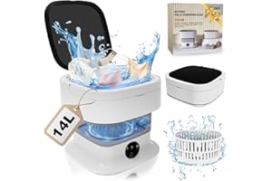 OMCCHK Portable Mini Waschmaschine Mit Schleuder - 14L 40W Camping Waschmaschine Mini Washing Machine Faltbare, Kleine Waschmaschine Mobile Waschmaschine Reise, Babykleidung, Unterwäsche (Ultra-Reinigung)