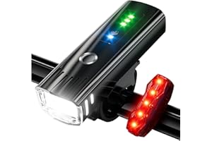 ‎IPSXP LED Fahrradlicht Set,10 Stunden Akkulaufzeit,(IPX6) Hohe Wasserdichtigkeit,Hohe Helligkeit & Powerbank-Funktion,USB Aufladbar Fahrradbeleuchtung,Mehrere Modi,Geeignet für alle Arten von Fahrrädern