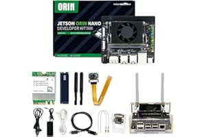 Yahboom Jetson Orin Nano SUPER 8GB Development Kit 67 Tops IMX219 CSI Camera+Jetson Case +Development Board Ubuntu 22.04 ROS2 Data (Orin Nano 8GB Cam Advanced Kit)