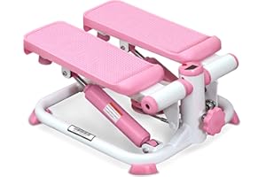 SUNNY HEALTH AND FITNESS Sunny Health & Fitness Maszyna do ćwiczeń krokowych, przenośna mini stepper schodowy do domu, biurka lub biura, kolor różowy