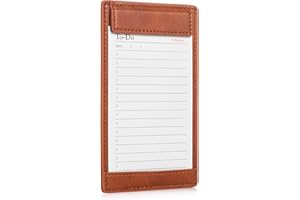 Notsu Note Card Holder | Minimalist 3x5 Inch Index Card Holder Handheld Case in Premium Brown Vegan Leather with 25 To Do List Notecards