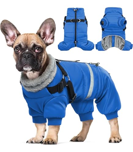 Dotoner Hondenjas met Poten Fleece Winddicht Winter Hondenjas met Gewatteerde Rug & Hoge Elasticiteit Borst Poten Warme Onesie Trui met harnasgat voor Kleine Middelgrote Grote Honden