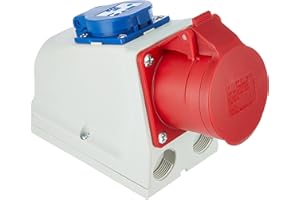 Kopp 100400005 CEE Kombiwandsteckdose, 5–3-Pin