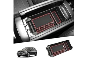 SHAOHAO Compatible con Mercedes-Benz GLC X253 / Clase C W205 2016-2023 Accesorios Organizador de Consola Central Bandeja organizadora de Interiores Caja de Almacenamiento Mercedes GLC