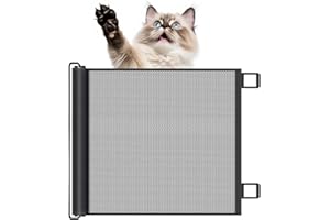 HSYAN Barriere de Securite Retractable pour Bébés Enfant et Chiens, Barriere de Securite Extensible, Barriere de Securite Chien Chat, pour Escaliers, Couloirs, Intérieur et Extérieur - Noir, 110*78cm