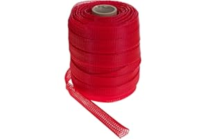 HaGa® 100 m Packaging Net Hose Protective Net Diameter 50-100 mm Red | Surface Protection Net | Mesh Bag | Reusable | Sold by the Metre