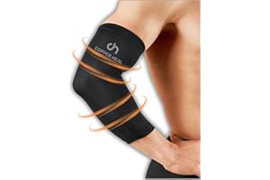 COPPER HEAL kompresyjny ochraniacz na łokieć Najlepsza ochrona odzyskiwania i medyczna ulga na łokieć z wysoką zawartością miedzi z dodatkiem miedzi Wspieraj mięśnie bolące stawy napięte zapalenie ścięgien (XL, BLACK)