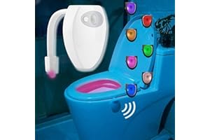 MOKERNALI Toilette Licht WC-Nachtlicht, Led Toilettenlicht, Toilettenlicht mit Bewegungsmelder Led, 8 Farben, 2x7x5,6cm, USB Wiederaufladbar, Toilettenschüssel Nachtlicht, WC-Sitzlampe, für Badezimmer zu Hause