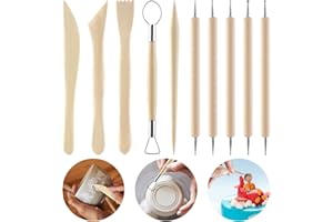 Thinp 10 Stück Modellierwerkzeug Skulptur Ton Schnitzwerkzeug Kit sculpting tools Ton Keramik Professionelle Tools Sculpting Kit Polymer Clay Werkzeuge für DIY-Handwerk Töpfer Tonschnitz Schnitzen