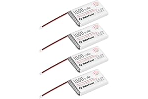 SEAMUING 4 Stück 3,7V 1000mAh Lithium Batterie Lipo Akku mit Micro JST 1,25 Stecker, Schutzplatine und Isolierbeschichtung für Arduino Node MCU ESP32 Entwicklungsboard