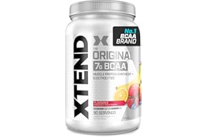 SCIVATION XTEND Original BCAA Powder Knockout Fruit Punch 90 Servings | 7g BCAAs Per Serving | Sugar Free Branched Chain Amino Acids and Electrolytes Powder for Post Workout Muscle Recovery and Hydration