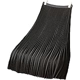 Leadrop Gonna midi da donna gonna midi vintage ampia cintura elastica a vita alta plissettata gonna a trapezio tinta unita go