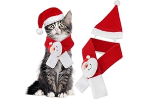 QKURT Disfraces de Navidad para Mascotas, Bufanda navideña con Gorro de Papá Noel para Gatos/Perros, Disfraces de Cosplay, Mascotas, Navidad, día de acción de Gracias, Fiesta de año Nuevo