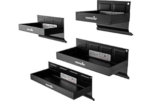 Poppstar 4 Bandejas magnéticas, varios tamaños: 150mm, 210mm, 270mm, 310mm, material: acero, color: negro