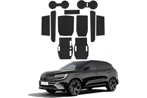 Coleya Tapis Anti-dérapants Compatible avec Renault Austral E-Tech Hybrid 2022-2024, Renault Austral Tapis en Caoutchouc pour Accoudoir, Console Centrale, Porte-Gobelet, Rainure de Porte (Noir)