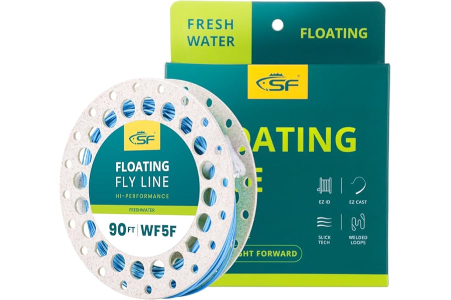 SF Fly Fishing Line Weight Forward Floating Fly Line for Fly Fishing 3wt 4wt 5wt 6wt 7wt 8wt 100ft Double Welded Loops