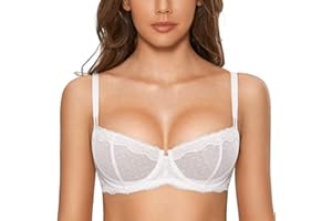 DOBREVA Balconette BH Damen mit Bügel Push Up Dirndl Spitze BHS Sexy Grosse Grössen Ungefüttert