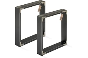 LAMO Manufaktur Gambe per tavolino da caffè Simple Light, profilo 60x20 mm, 40x43 cm (LxA), acciaio grezzo laccato, 2 pz. , LTS-01-E-BB-0000