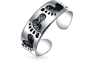 BLING JEWELRY Personalized Nautical Aloha Tropical Vacation Hawaiian Waves, Dolphin, Sea life, Clam Shell, Fish Bone, Crab Midi Toe Ring For Women Teen Polished .925 Silver Sterling Adjustable Customizable