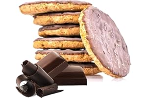 LINE@DIET Biscotti proteici Lineadiet - 7 monoporzioni di biscotti ricoperti di cioccolato - 26% proteine, ridotto contenuto di carboidrati e zuccheri (28 biscotti totali)