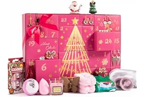 ‎MYLUNE HOME MYLUNE HOME Schmuck Adventskalender 2023-Ohrringe Halskette Fingerring Künstliche Nägel Duftkerze Badebombe Weihnachtskalender 2023 Weihnachtsgeschenke Geschenke für Frauen Damen Teenager Mädchen