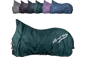 RL24 - Outdoordecke 600D IRHSuper-Dry von Imperial Riding – als Regendecke, Übergangsdecke & Winterdecke – wasserdichte Weidedecke mit Füllung – Pferdedecke in Forest Green – 155cm (50g)