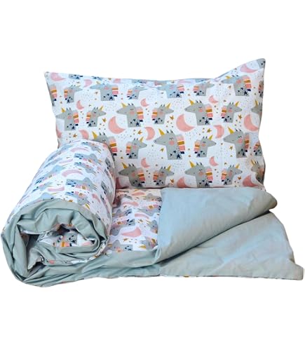 Totsy Baby Couette Enfant 100x135 Cm + Oreiller 60x40 Cm - Patchwork Éléphant Rose Oeko-Tex