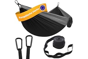 ‎GRASSMAN Hammock Camping - Ultralight Outdoor Hammock, Perfect Camping Gifts, Camping Hammock Outdoor, Hammock for 1 Person with Tree Straps + Carabiner