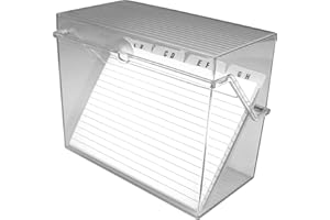 HELIT Small Card File Box A7 Crystal Clear Including 50 Cards and