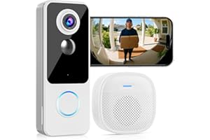 KAMEP Wireless Doorbell Camera with Chime, 2K HD Smart WiFi Door Bell Cameras,Head-to-Toe View, Battery Operated, PIR Motion Detection, 2-Way Audio, Night Vision, SD Card & Cloud Storage, Works with Alexa