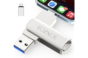 EOZNOE 128Go Clé USB pour iPhone, Clé Photo pour iPhone, Stockage Externe pour Enregistrer Plus de Photos et Vidéos, Clef USB Photo en Métal Compatible avec iPhone/iPad/Android/PC