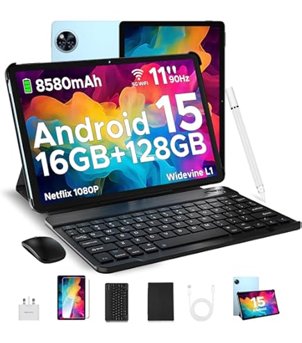 DOOGEE U11 Android 15 Tablet with Keyboard, 16GB RAM 128GB ROM(TF