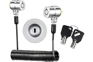 POS VALLEY Lucchetto Kensington Antifurto Doppio con Chiavi - Cavo di Sicurezza per PC - Ritraibile a Spirale in Acciaio Ritorto a Prova di Taglio per Laptop, Smartphone, Tablet, Elettronica - 150cm