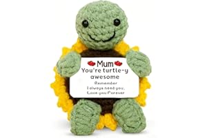 DORALER Gift for Mum - Birthday Gifts for Mum - Handmade Positive Turtle Sunflower Crochet - Mother Birthday Presents from Daughter Son, Mama Present for Mother in Law, Grandma Gift Ideas, Emotional Support
