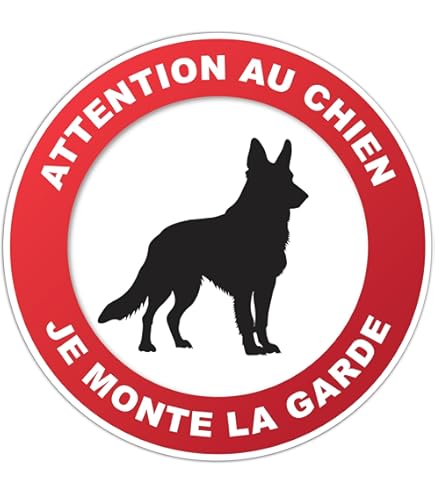 Panneau Autocollant "Attention Au Chien" York, Résiste Pluie Soleil Gel