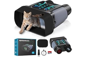 CAUPUREYE Night Vision Device, 4K 36MP Night Vision Devices, 8X Digital Zoom Infrared Night Vision Binoculars, 4500 mAh Rechargeable Night Vision, 7-Stage Infrared Night Vision Binoculars for Camping with 32GB