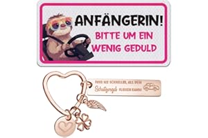 Anruzon Fahranfänger Magnetschild (20x10cm) - Anfänger Schild Auto Lustig - Alternative zu Aufkleber - Geschenke zum Führerschein - Magnetschild mit Spruch & witzigem Motiv