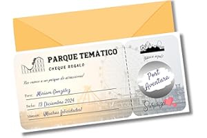 EQUIK PRODUCTS Vale regalo parque de atracciones, temático | Vale regalo para rellenar | Tarjeta rascar | Regalo pareja original, regalo San Valentín | Cupón regalo personalizado (PARQUE DE ATRACCIONES)