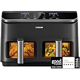Cosori Dual Air Fryer, 8.5L Family Size, 8-In-1 Double Airfryer, Air Fry, Roast, Bake, Sync Cook & Finish, Fast and Energy Sa