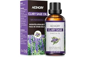 ‎AESHORY AESHORY Ätherisches Salbeiöl 50ml, Salbei Ätherische Öl 100% Reine Natürliche Aromatherapieöl in Therapeutischer Qualität, Duftöle für Diffuser, Hautpflege, Haarpflege, Massage, Bad